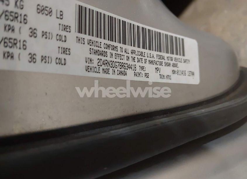 Photo 9 of 2011 Dodge Grand CARAVAN MAINSTREET (VIN 2D4RN3DG7BR634418)