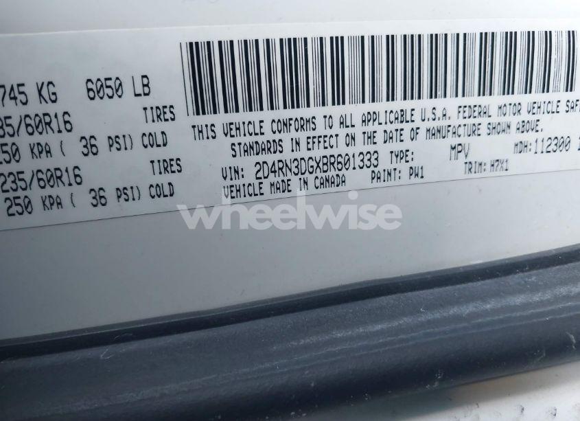 Photo 9 of 2011 Dodge Grand CARAVAN MAINSTREET (VIN 2D4RN3DGXBR601333)