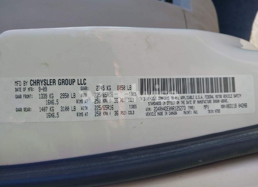 Photo 9 of 2010 Dodge Grand CARAVAN SE (VIN 2D4RN4DE0AR125273)