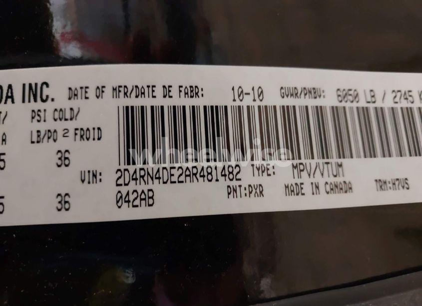 Photo 9 of 2010 Dodge Grand CARAVAN SE (VIN 2D4RN4DE2AR481482)