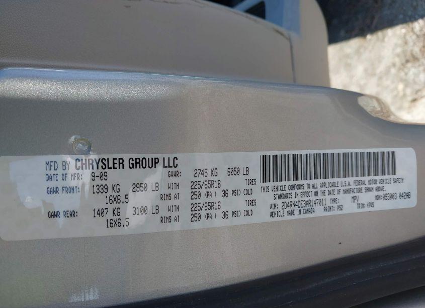 Photo 9 of 2010 Dodge Grand CARAVAN SE (VIN 2D4RN4DE3AR147011)