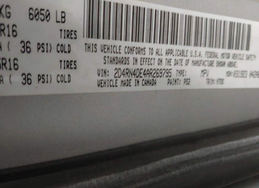 Photo 9 of 2010 Dodge Grand CARAVAN SE (VIN 2D4RN4DE4AR269795)