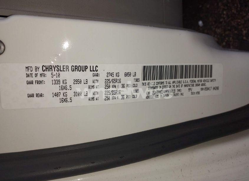 Photo 9 of 2010 Dodge Grand CARAVAN SE (VIN 2D4RN4DE4AR328019)