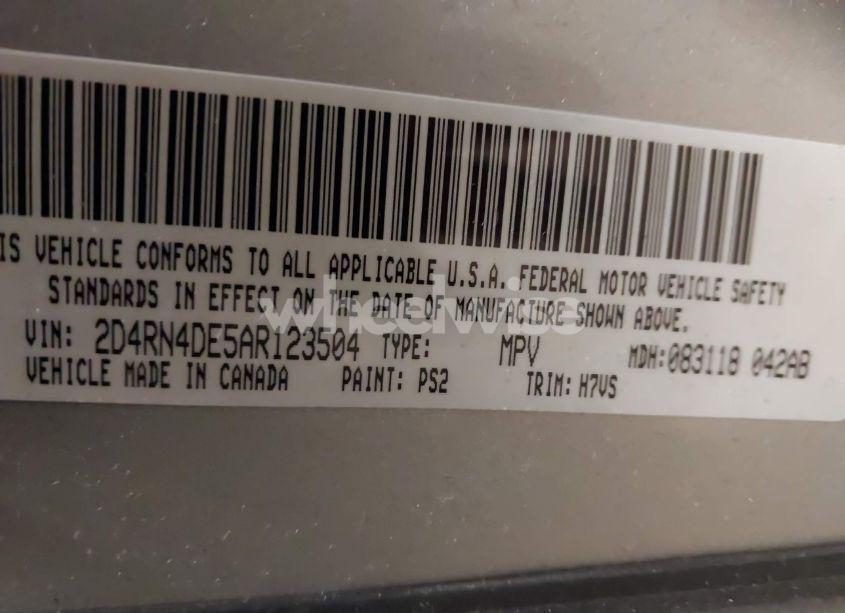 Photo 9 of 2010 Dodge Grand CARAVAN SE (VIN 2D4RN4DE5AR123504)