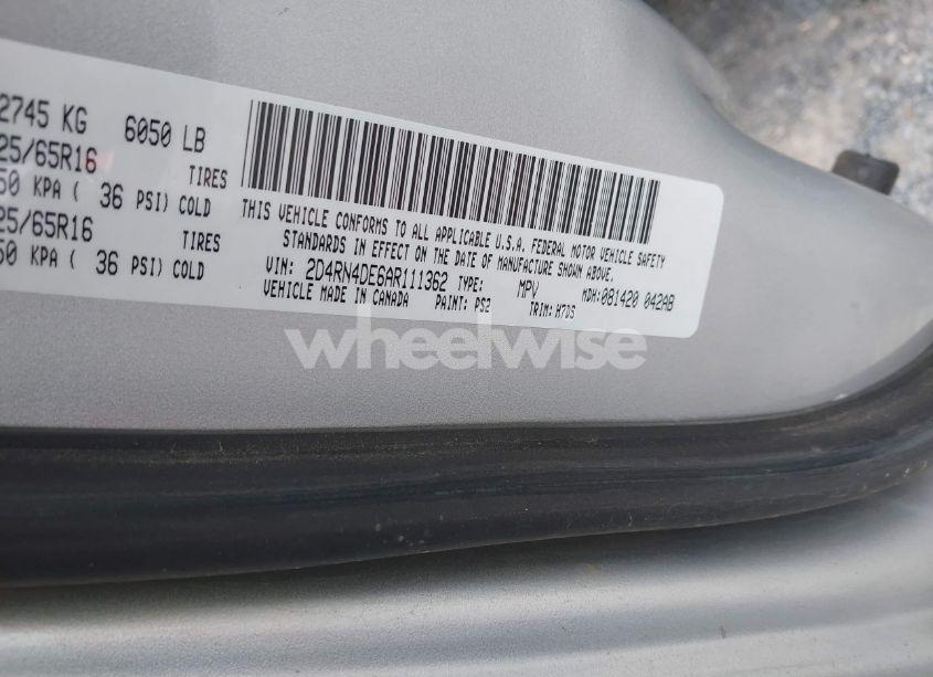 Photo 9 of 2010 Dodge Grand CARAVAN SE (VIN 2D4RN4DE6AR111362)