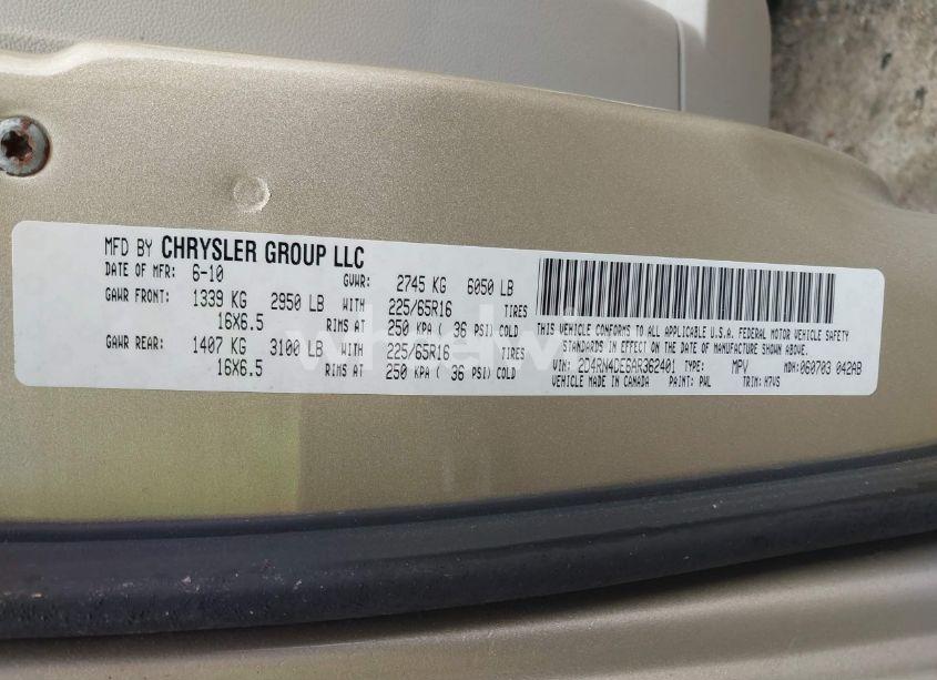 Photo 9 of 2010 Dodge Grand CARAVAN SE (VIN 2D4RN4DE6AR362401)