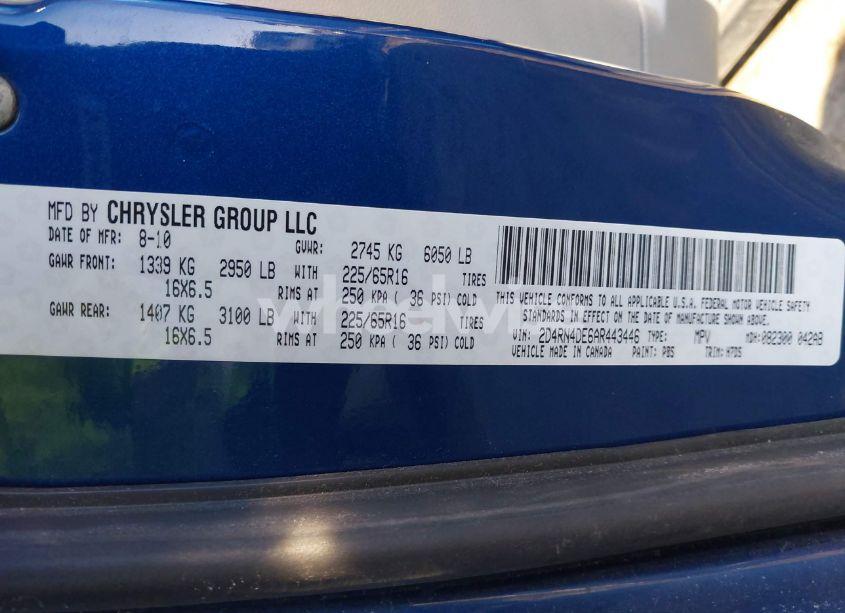 Photo 9 of 2010 Dodge Grand CARAVAN SE (VIN 2D4RN4DE6AR443446)