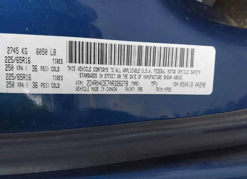 Photo 9 of 2010 Dodge Grand CARAVAN SE (VIN 2D4RN4DE7AR326278)