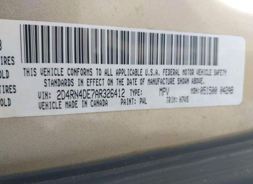 Photo 9 of 2010 Dodge Grand CARAVAN SE (VIN 2D4RN4DE7AR326412)