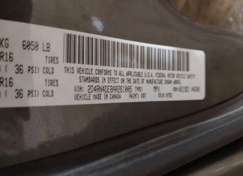 Photo 9 of 2010 Dodge Grand CARAVAN SE (VIN 2D4RN4DE8AR261005)