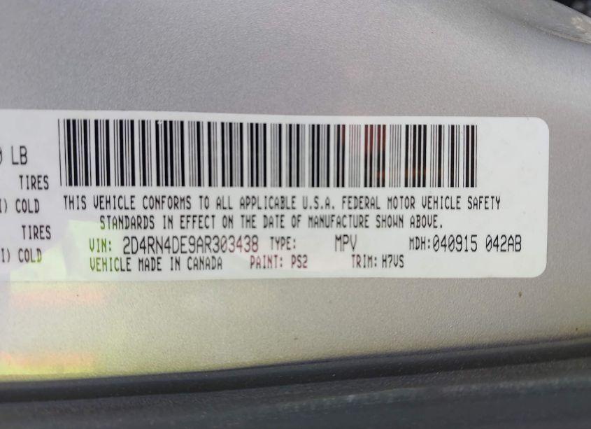 Photo 9 of 2010 Dodge Grand CARAVAN SE (VIN 2D4RN4DE9AR303438)