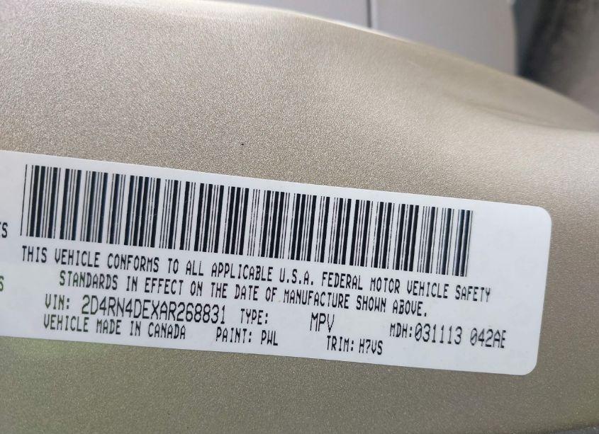 Photo 9 of 2010 Dodge Grand CARAVAN SE (VIN 2D4RN4DEXAR268831)