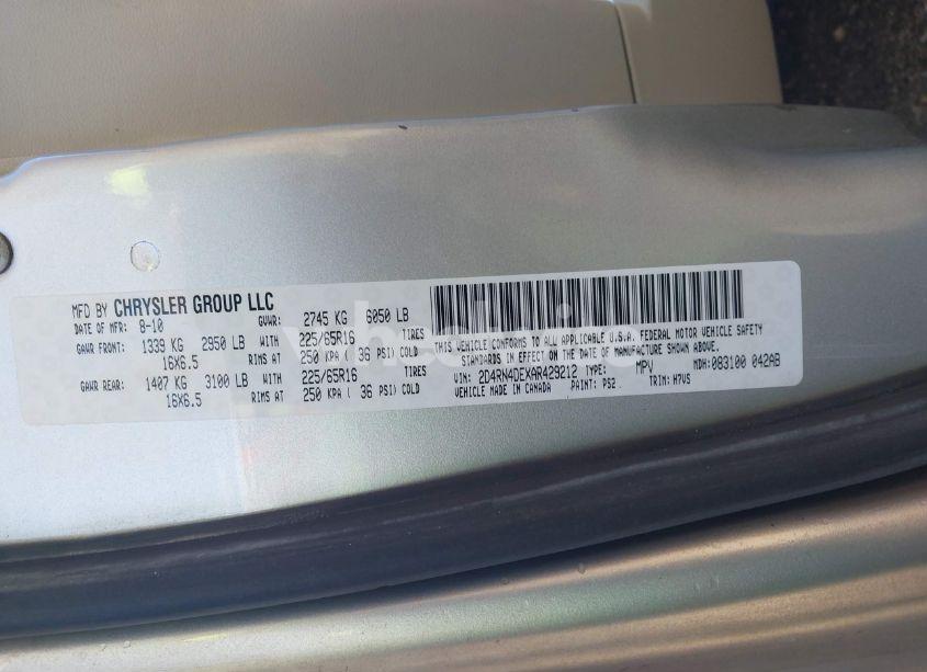 Photo 9 of 2010 Dodge Grand CARAVAN SE (VIN 2D4RN4DEXAR429212)