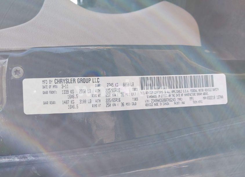 Photo 9 of 2011 Dodge Grand CARAVAN EXPRESS (VIN 2D4RN4DG0BR706243)