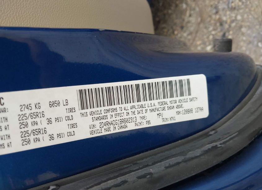 Photo 9 of 2011 Dodge Grand CARAVAN EXPRESS (VIN 2D4RN4DG1BR602313)