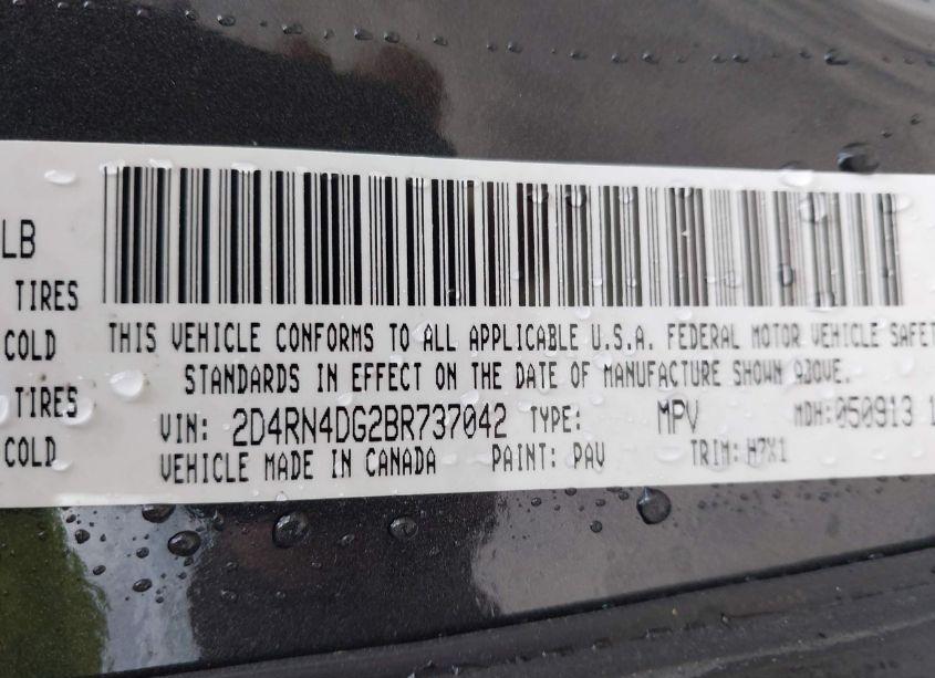 Photo 9 of 2011 Dodge Grand CARAVAN EXPRESS (VIN 2D4RN4DG2BR737042)