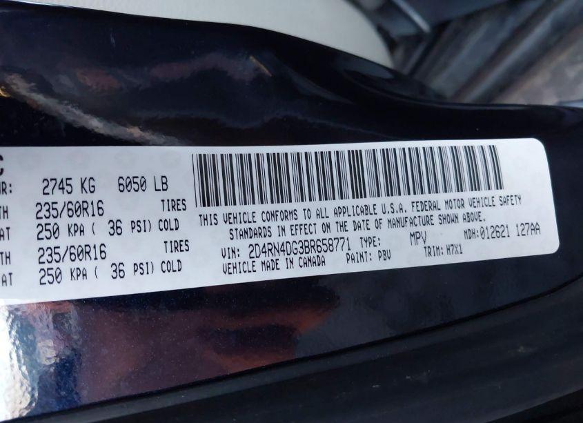 Photo 9 of 2011 Dodge Grand CARAVAN EXPRESS (VIN 2D4RN4DG3BR658771)