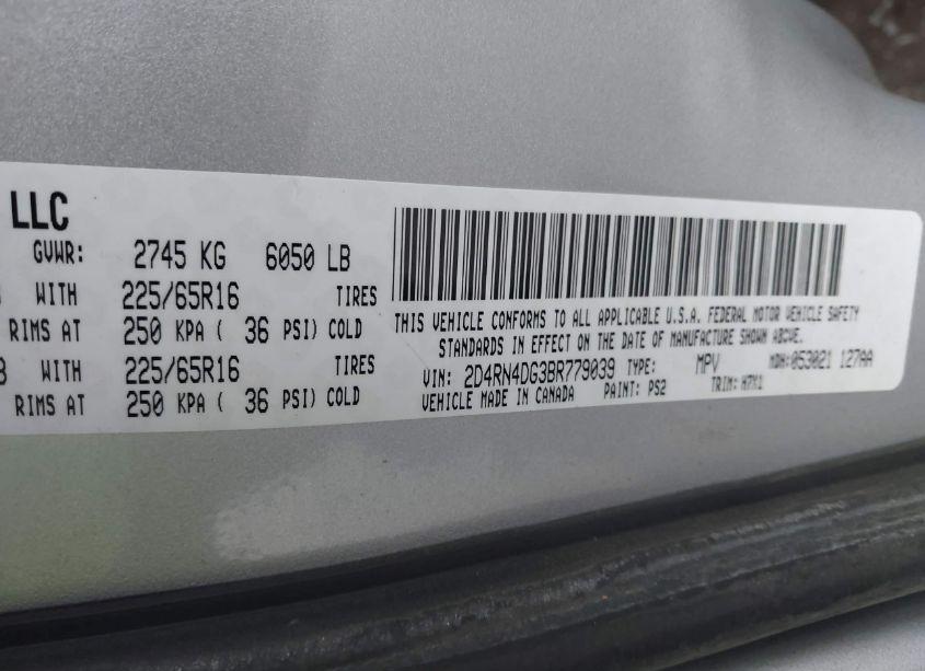 Photo 9 of 2011 Dodge Grand CARAVAN EXPRESS (VIN 2D4RN4DG3BR779039)