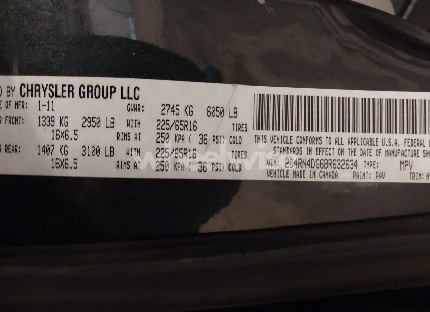 Photo 9 of 2011 Dodge Grand CARAVAN EXPRESS (VIN 2D4RN4DG6BR632634)