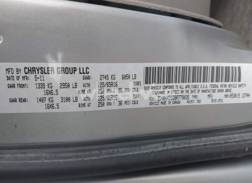 Photo 9 of 2011 Dodge Grand CARAVAN EXPRESS (VIN 2D4RN4DG6BR779035)