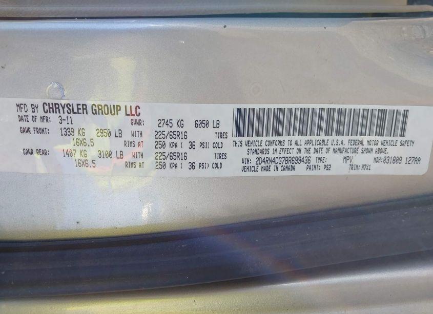 Photo 9 of 2011 Dodge Grand CARAVAN EXPRESS (VIN 2D4RN4DG7BR699436)