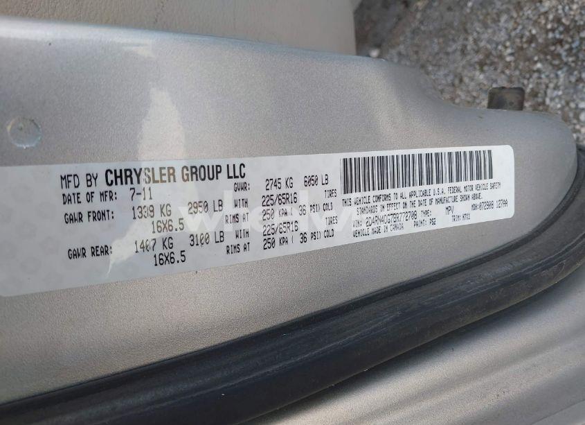 Photo 9 of 2011 Dodge Grand CARAVAN EXPRESS (VIN 2D4RN4DG7BR772708)