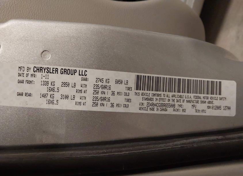 Photo 9 of 2011 Dodge Grand CARAVAN EXPRESS (VIN 2D4RN4DG8BR655008)