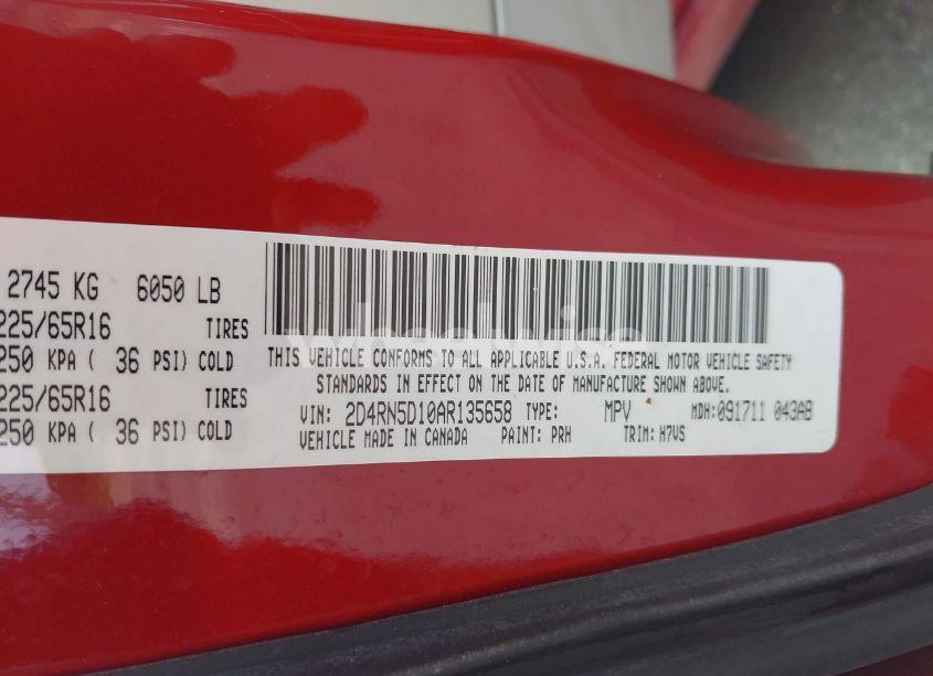 Photo 9 of 2010 Dodge Grand CARAVAN SXT (VIN 2D4RN5D10AR135658)