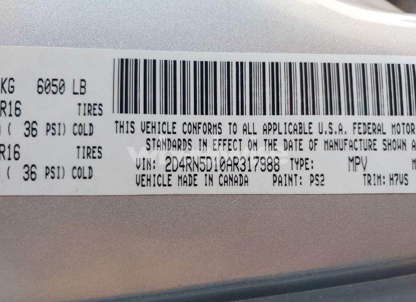 Photo 9 of 2010 Dodge Grand CARAVAN SXT (VIN 2D4RN5D10AR317988)
