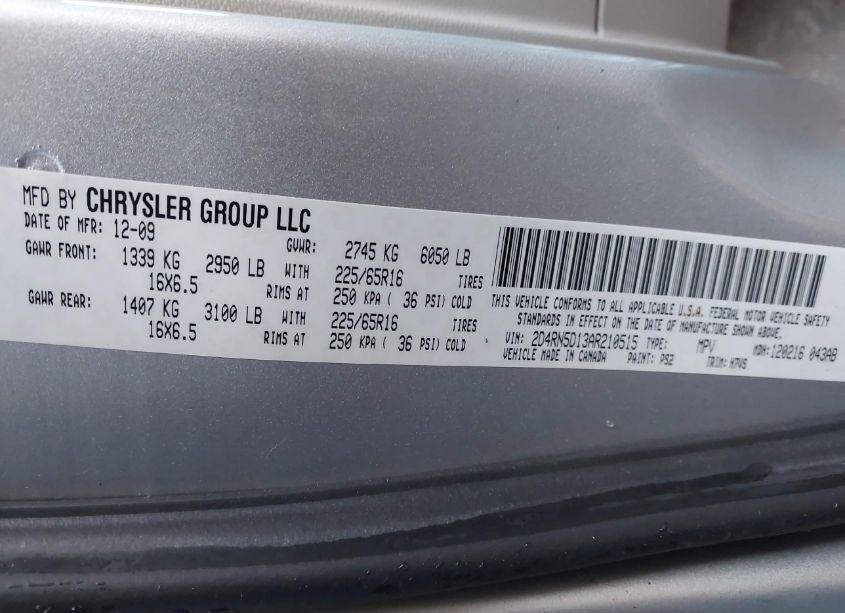 Photo 9 of 2010 Dodge Grand CARAVAN SXT (VIN 2D4RN5D13AR210515)