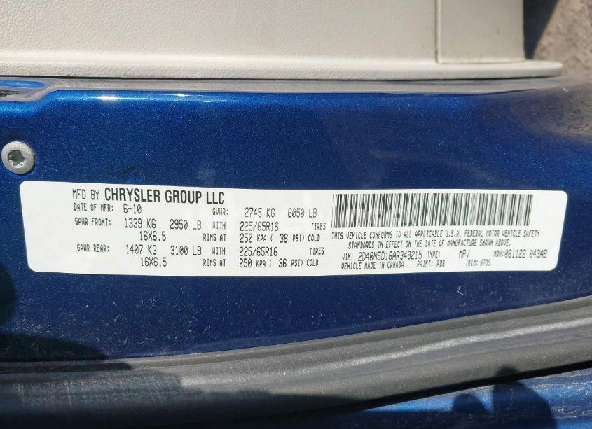 Photo 9 of 2010 Dodge Grand CARAVAN SXT (VIN 2D4RN5D16AR349215)