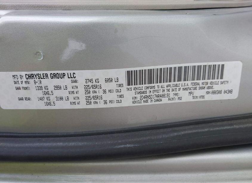 Photo 9 of 2010 Dodge Grand CARAVAN SXT (VIN 2D4RN5D17AR408191)