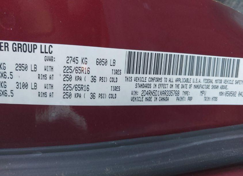 Photo 9 of 2010 Dodge Grand CARAVAN SXT (VIN 2D4RN5D1XAR335768)