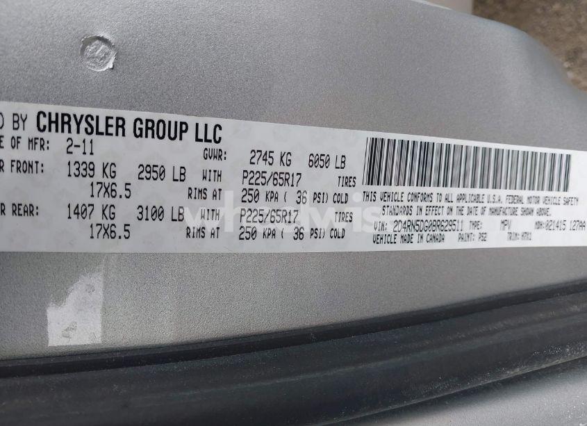 Photo 9 of 2011 Dodge Grand CARAVAN CREW (VIN 2D4RN5DG0BR629511)