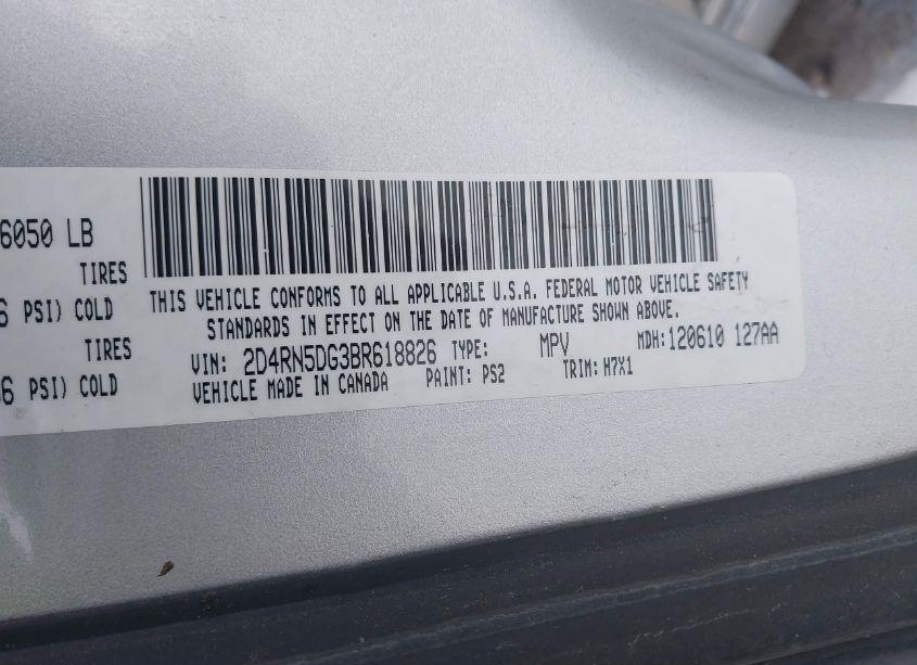 Photo 9 of 2011 Dodge Grand CARAVAN CREW (VIN 2D4RN5DG3BR618826)