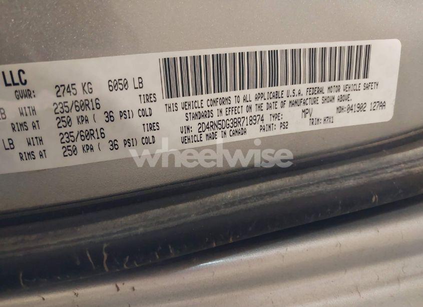 Photo 9 of 2011 Dodge Grand CARAVAN CREW (VIN 2D4RN5DG3BR718974)