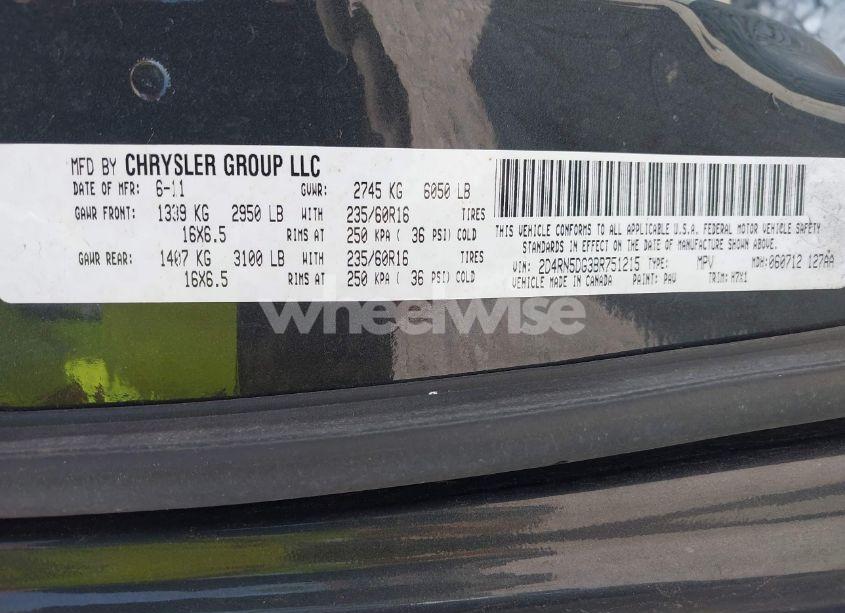 Photo 9 of 2011 Dodge Grand CARAVAN CREW (VIN 2D4RN5DG3BR751215)
