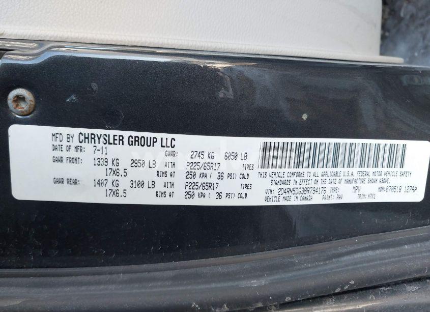 Photo 9 of 2011 Dodge Grand CARAVAN CREW (VIN 2D4RN5DG3BR794176)