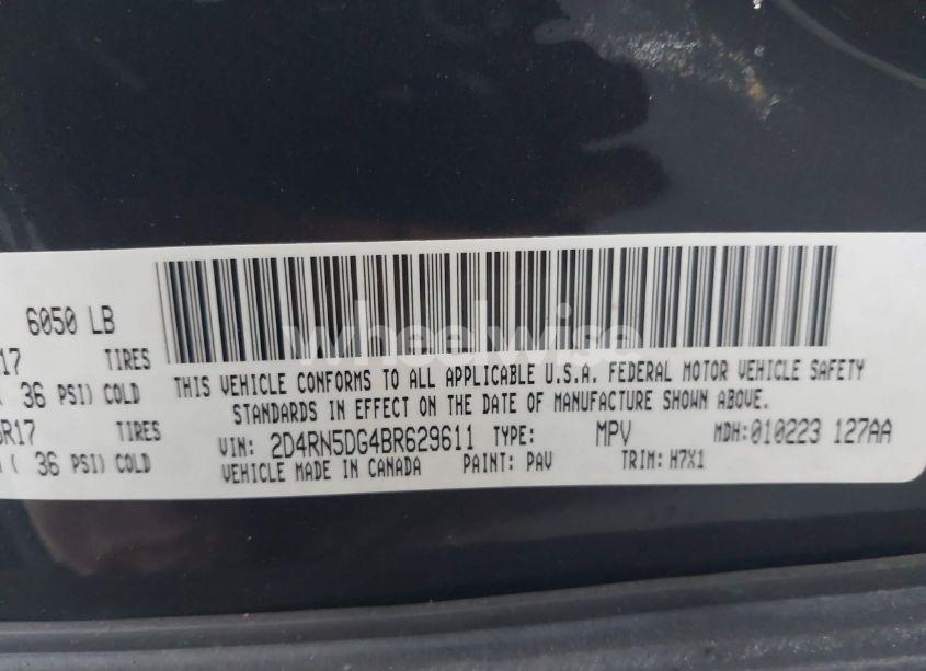 Photo 9 of 2011 Dodge Grand CARAVAN CREW (VIN 2D4RN5DG4BR629611)