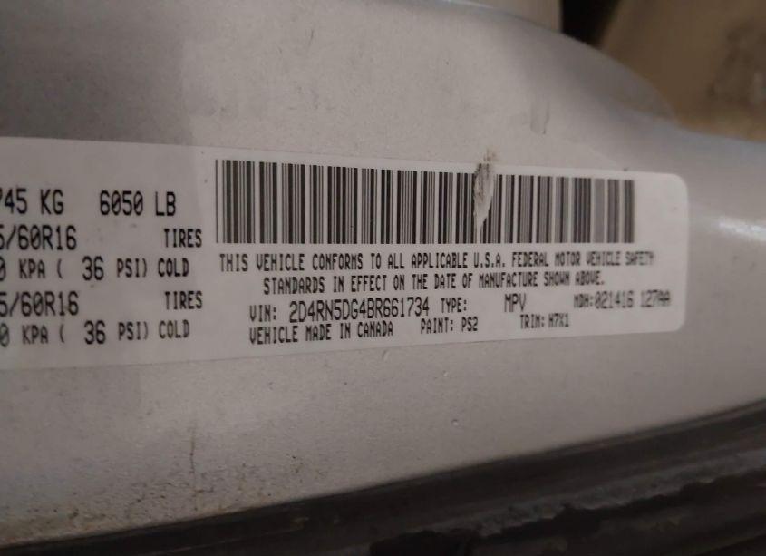 Photo 9 of 2011 Dodge Grand CARAVAN CREW (VIN 2D4RN5DG4BR661734)