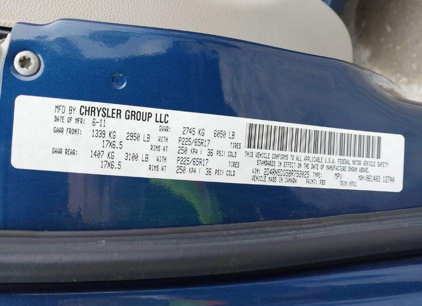 Photo 9 of 2011 Dodge Grand CARAVAN CREW (VIN 2D4RN5DG5BR792025)