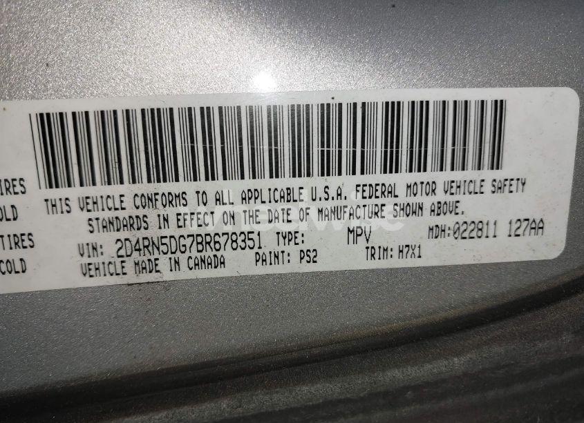 Photo 9 of 2011 Dodge Grand CARAVAN CREW (VIN 2D4RN5DG7BR678351)