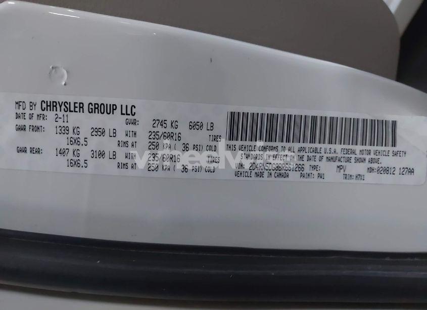 Photo 9 of 2011 Dodge Grand CARAVAN CREW (VIN 2D4RN5DG8BR661266)