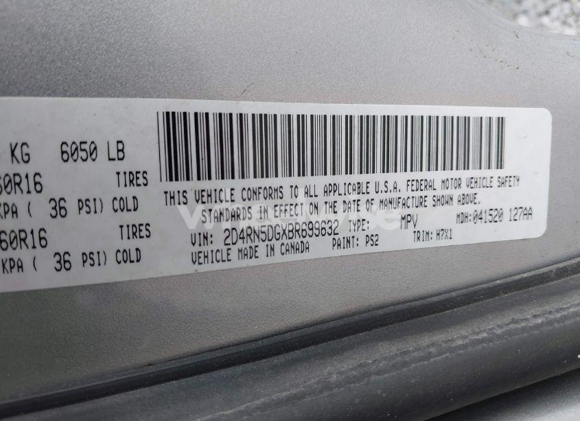 Photo 9 of 2011 Dodge Grand CARAVAN CREW (VIN 2D4RN5DGXBR699632)