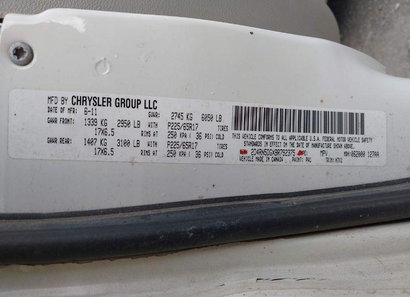 Photo 9 of 2011 Dodge Grand CARAVAN CREW (VIN 2D4RN5DGXBR792375)