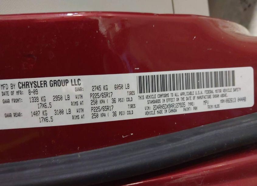 Photo 9 of 2010 Dodge Grand CARAVAN SXT (VIN 2D4RN5DX9AR127935)