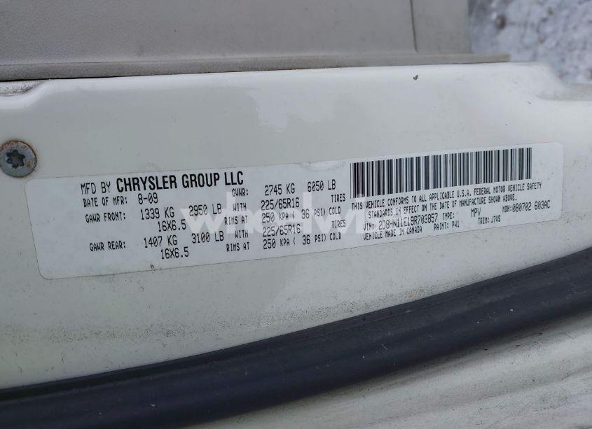 Photo 9 of 2009 Dodge Grand CARAVAN CV (VIN 2D8HN11E19R703857)