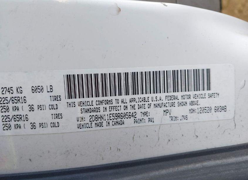Photo 9 of 2009 Dodge Grand CARAVAN CV (VIN 2D8HN11E59R605642)