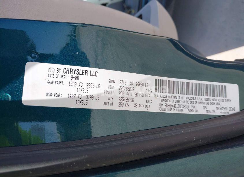 Photo 9 of 2009 Dodge Grand CARAVAN SE (VIN 2D8HN44E19R539314)