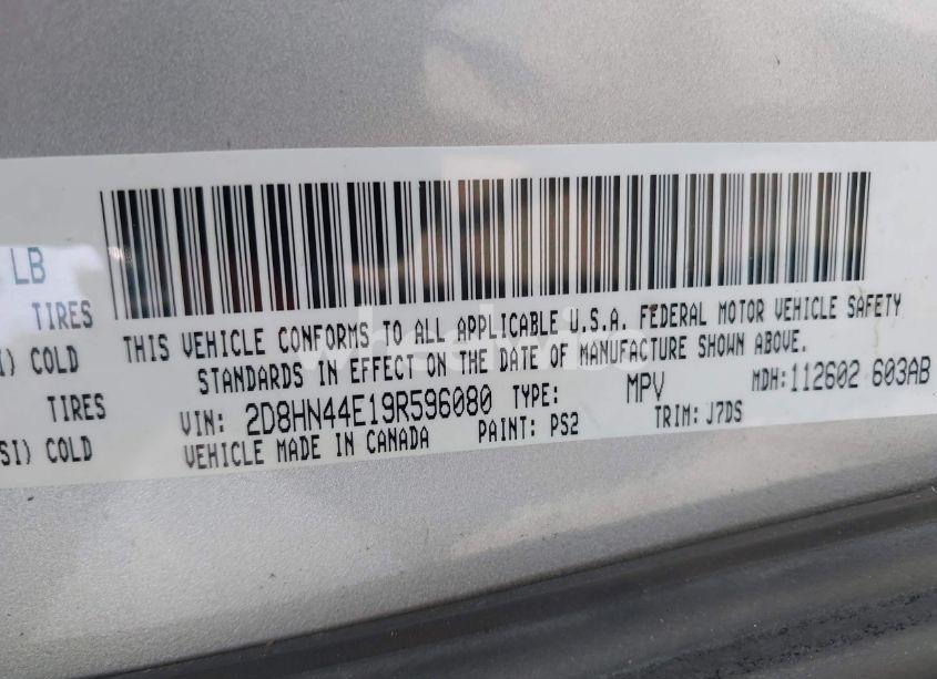 Photo 9 of 2009 Dodge Grand CARAVAN SE (VIN 2D8HN44E19R596080)